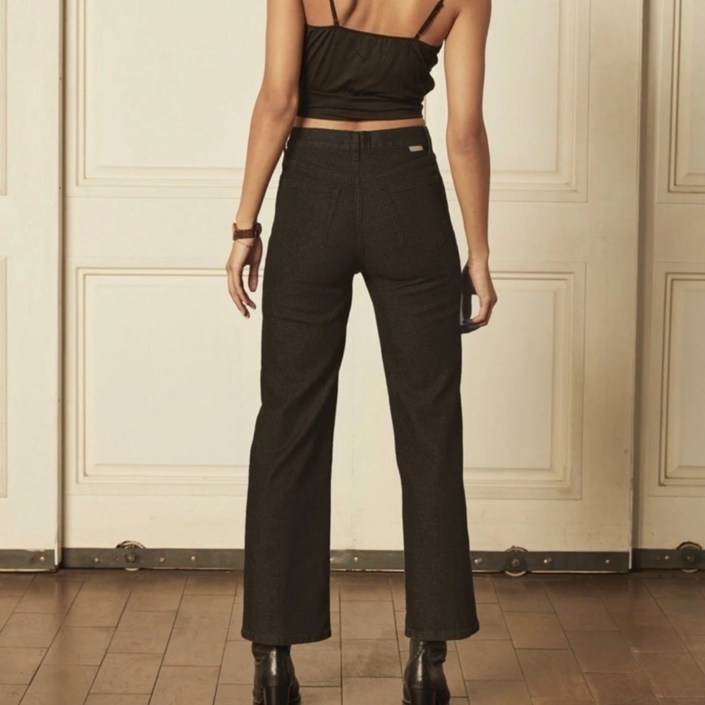 NWOT Boyish Jeans The Mikey High Rise Wide Leg Black Beauty Size 26